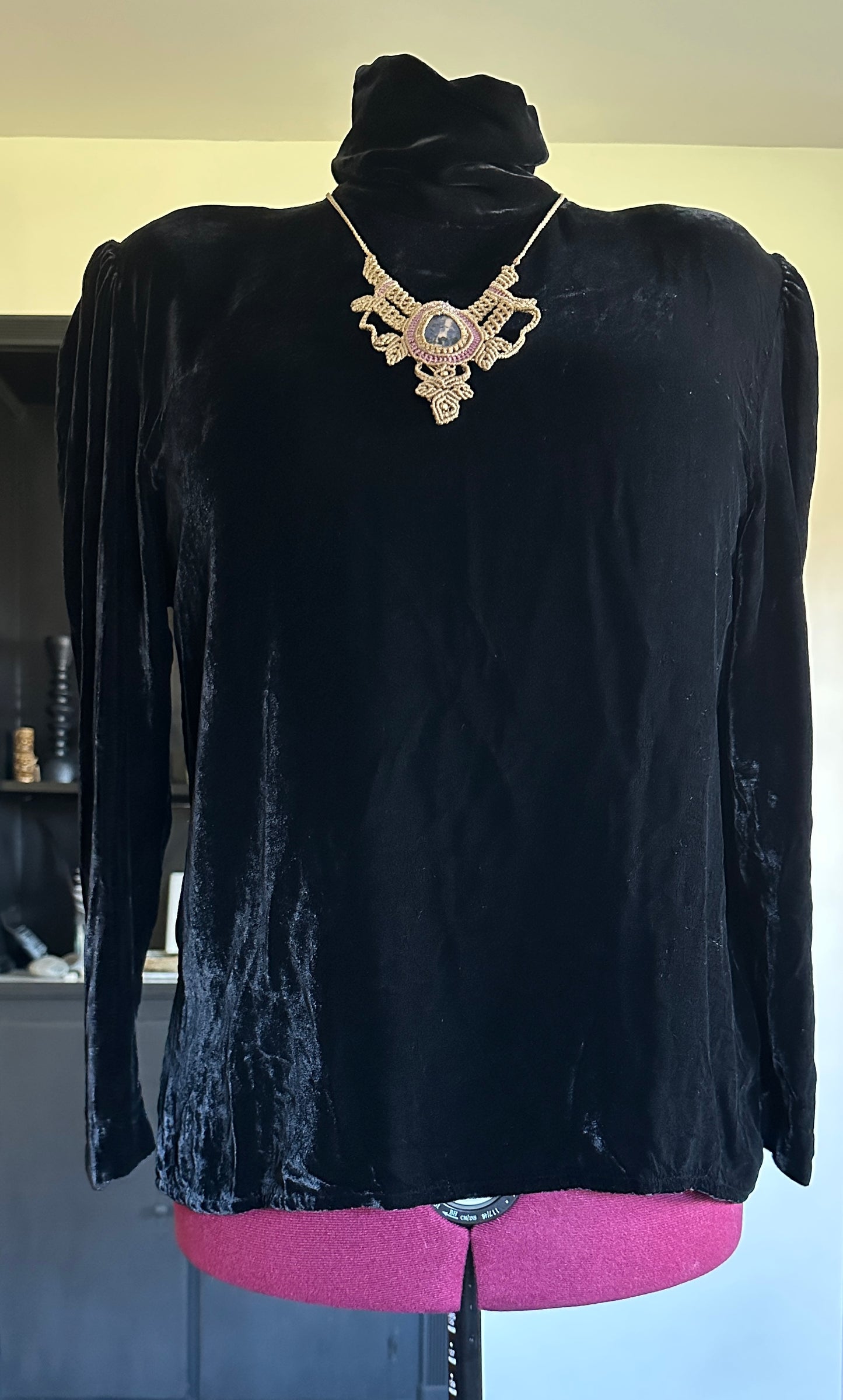 Vintage Black Victorian Velvet Top 16