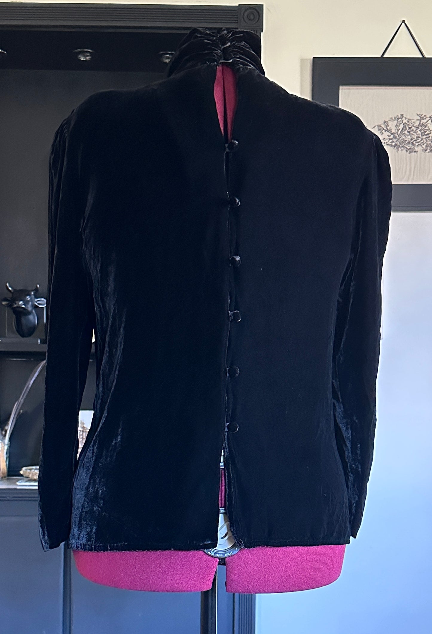 Vintage Black Victorian Velvet Top 16