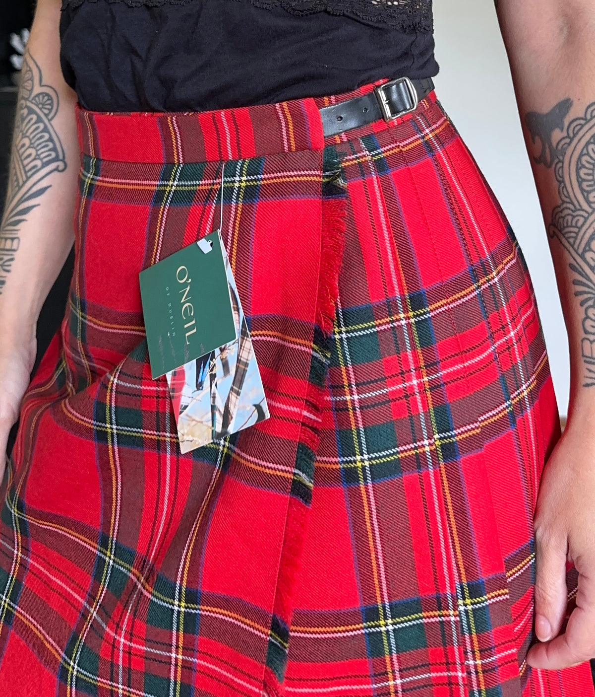 Plaid Wrap Skirt XS