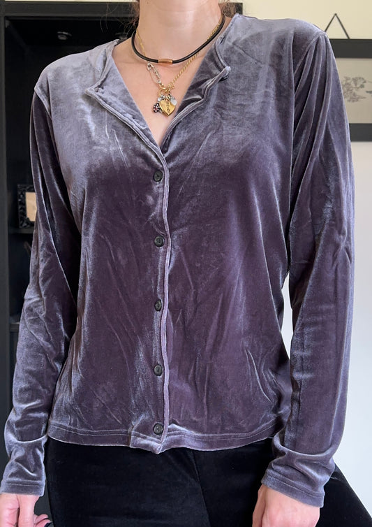 Stretch Velvet Cardigan M