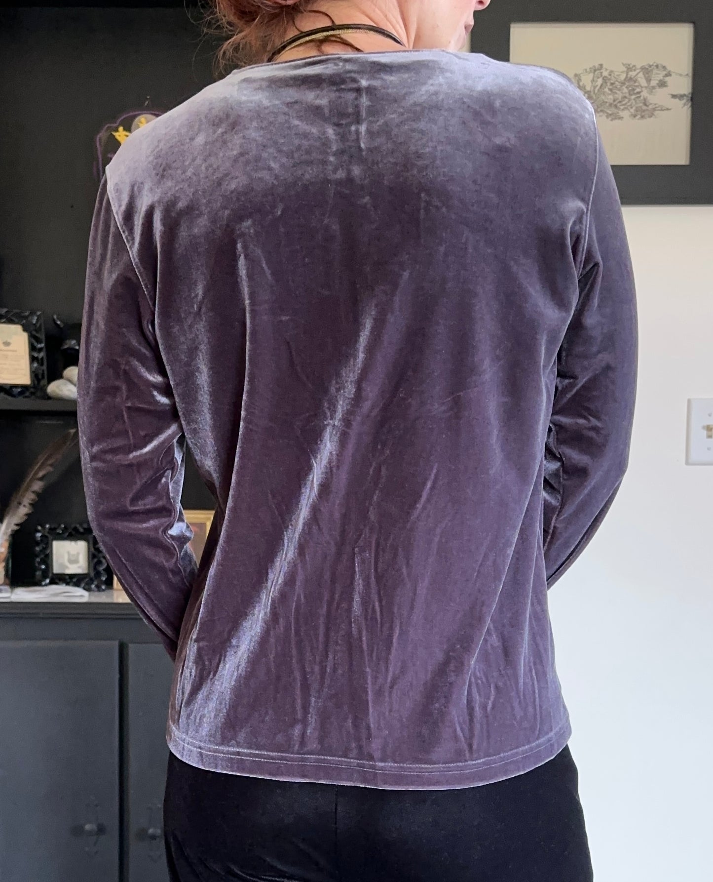 Stretch Velvet Cardigan M