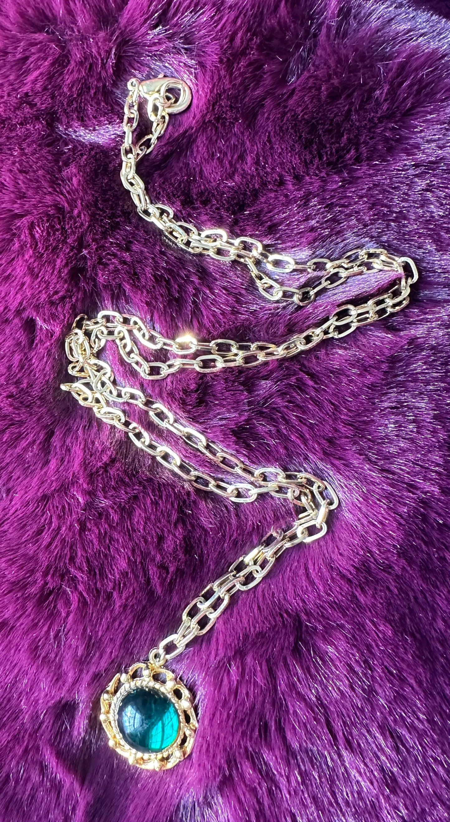 Vintage Emerald Amulet Necklace