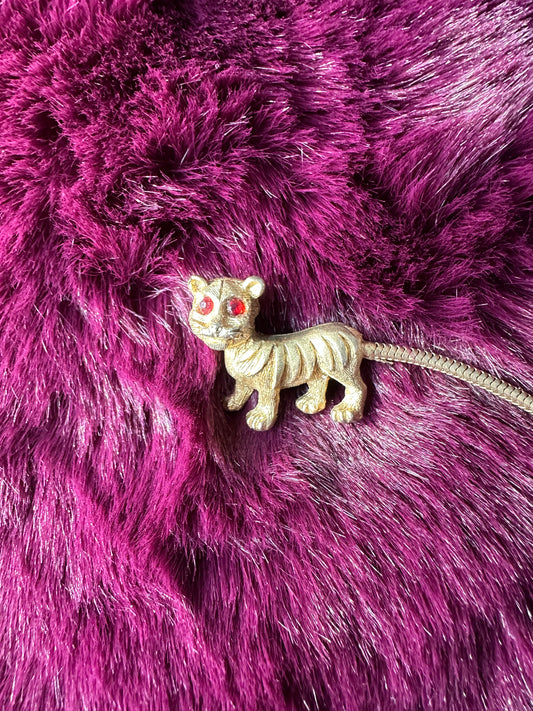 Vintage Gold Tiger Brooch