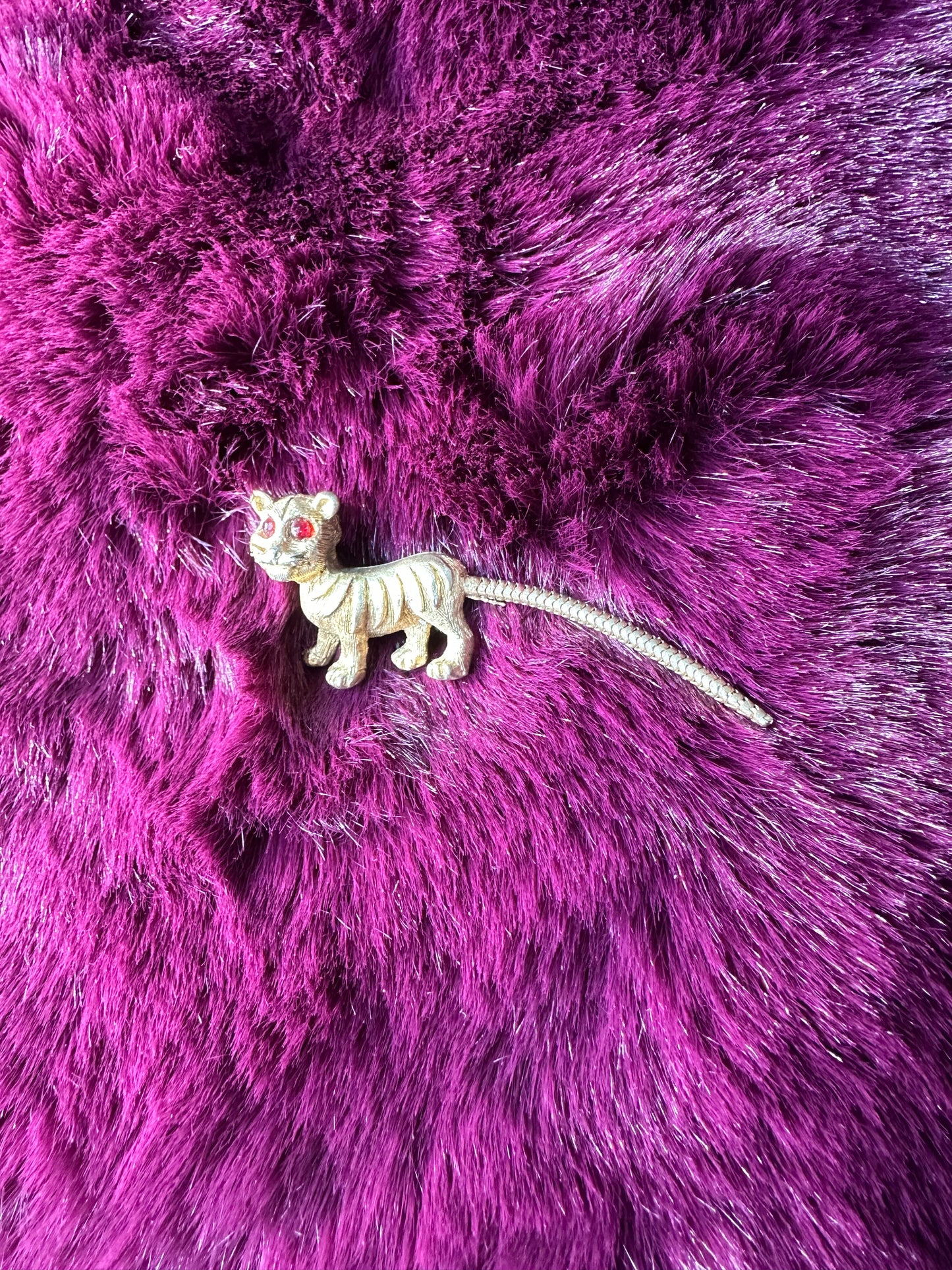 Vintage Gold Tiger Brooch