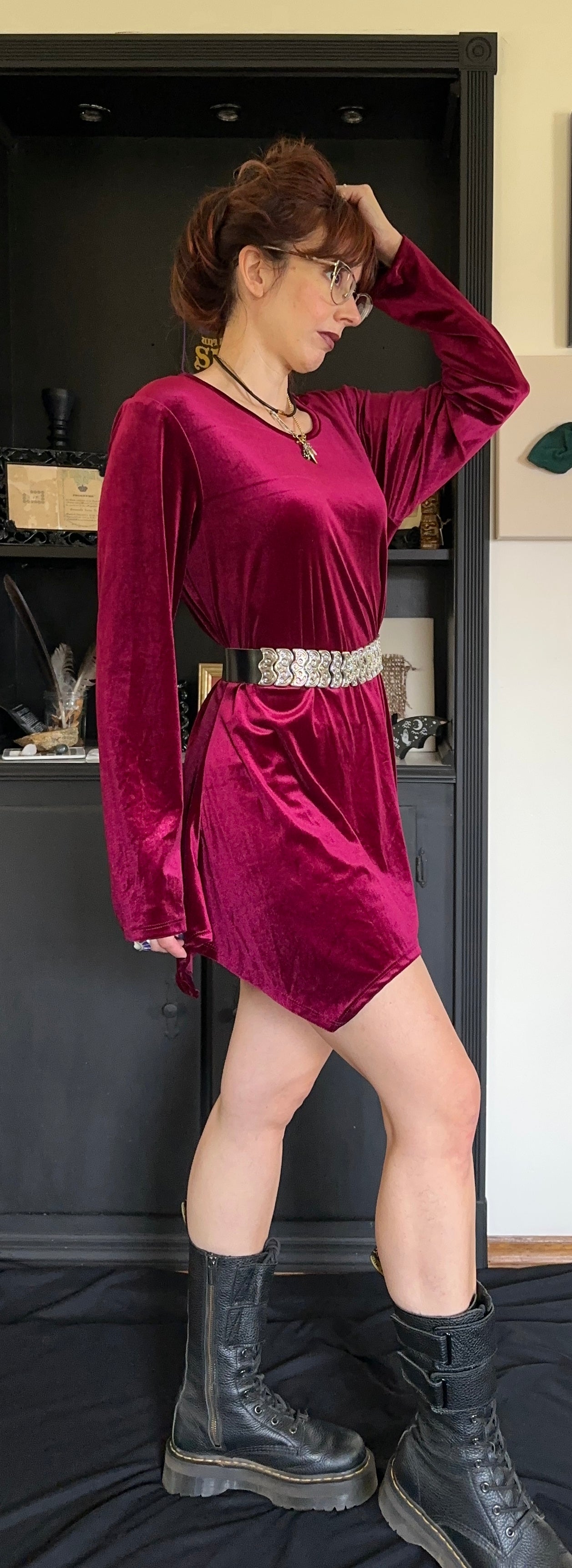 Cranberry Red Velvet Tunic L-XL