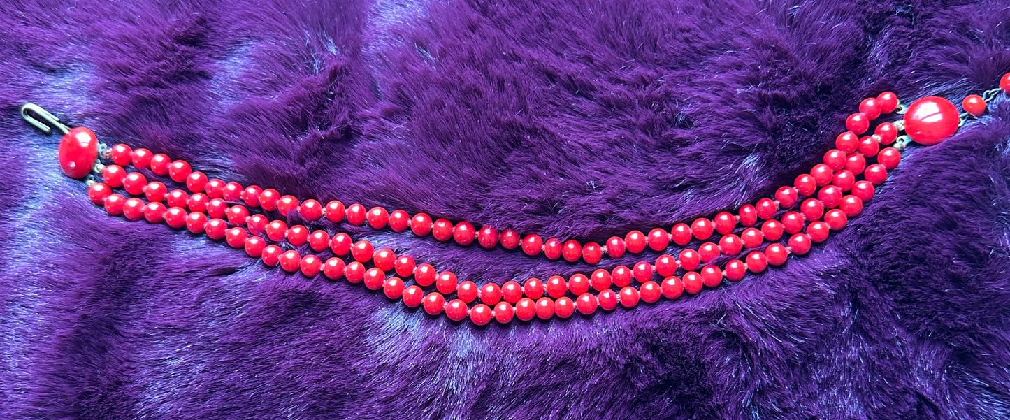 Vintage 50s Beaded Choker Necklace