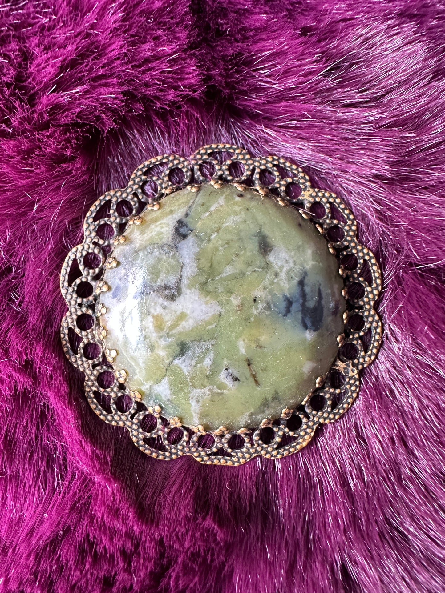 Vintage Connemara Marble Brooch
