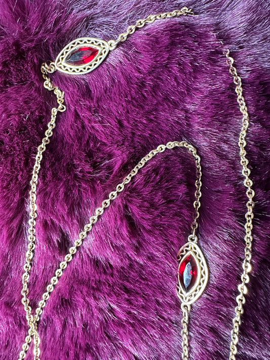 Vintage Art Deco Gold & Garnet Necklace