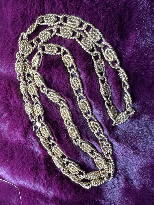 70s Chunky Gold Rope Chain Necklace