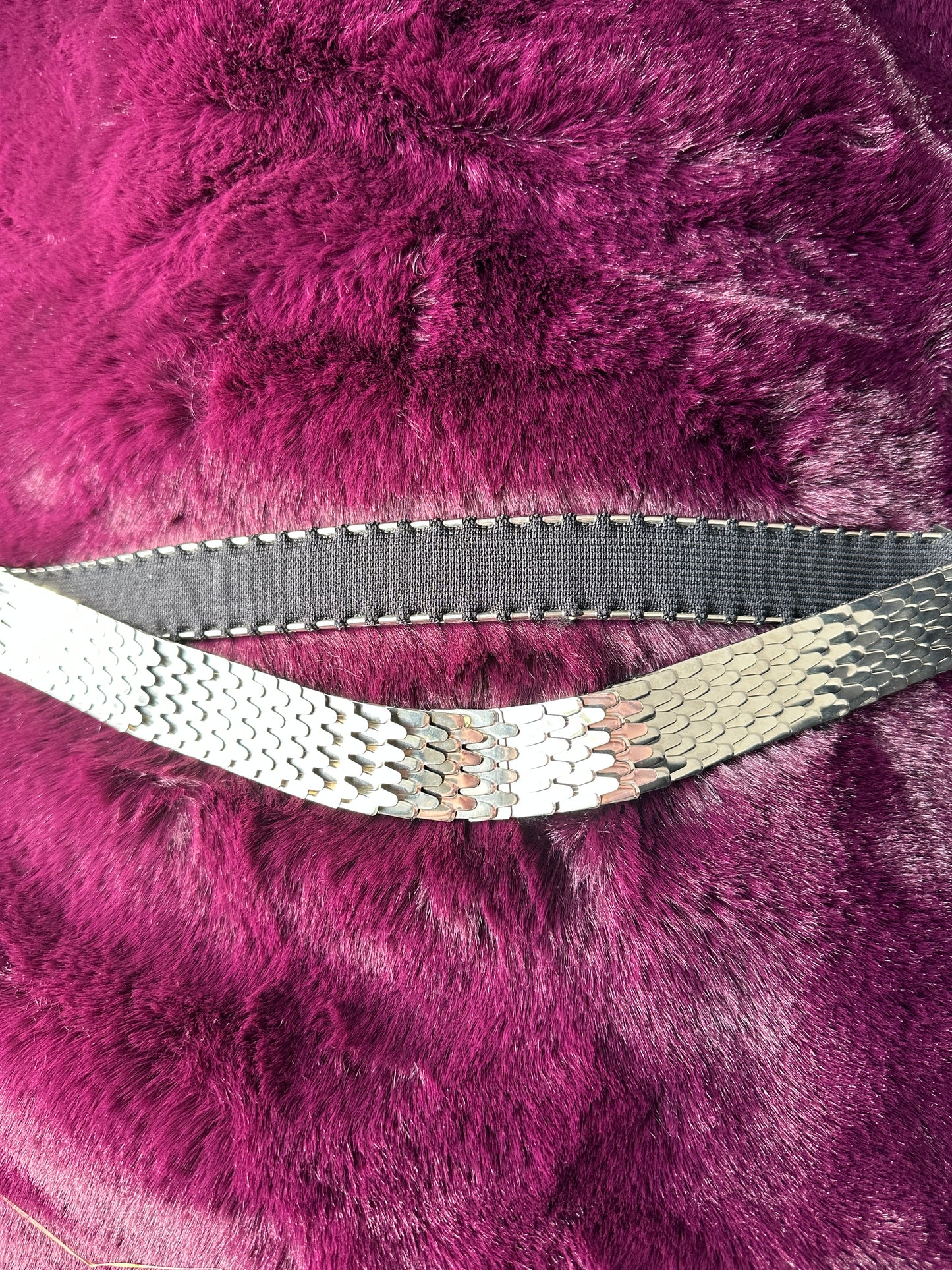 70s Silver Chain Mail Belt 26" - 38"