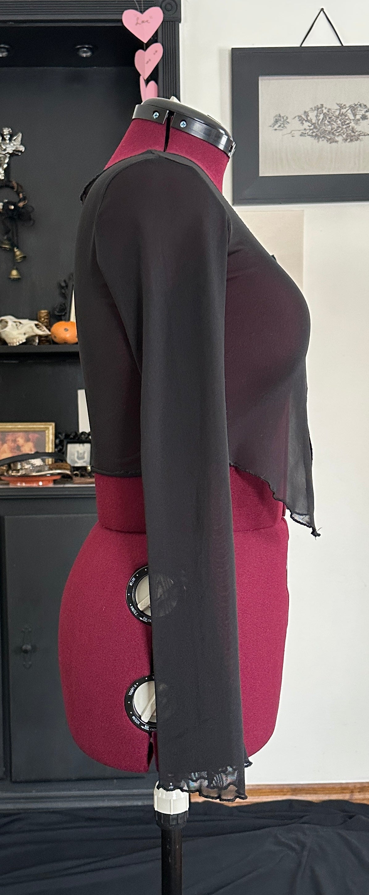 Y2K Cropped Mesh Cardigan S-M