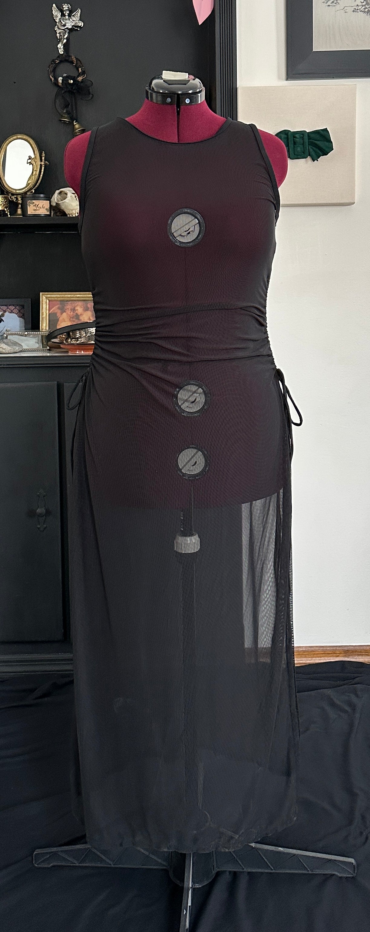 Y2K Mesh Maxi Dress M-L