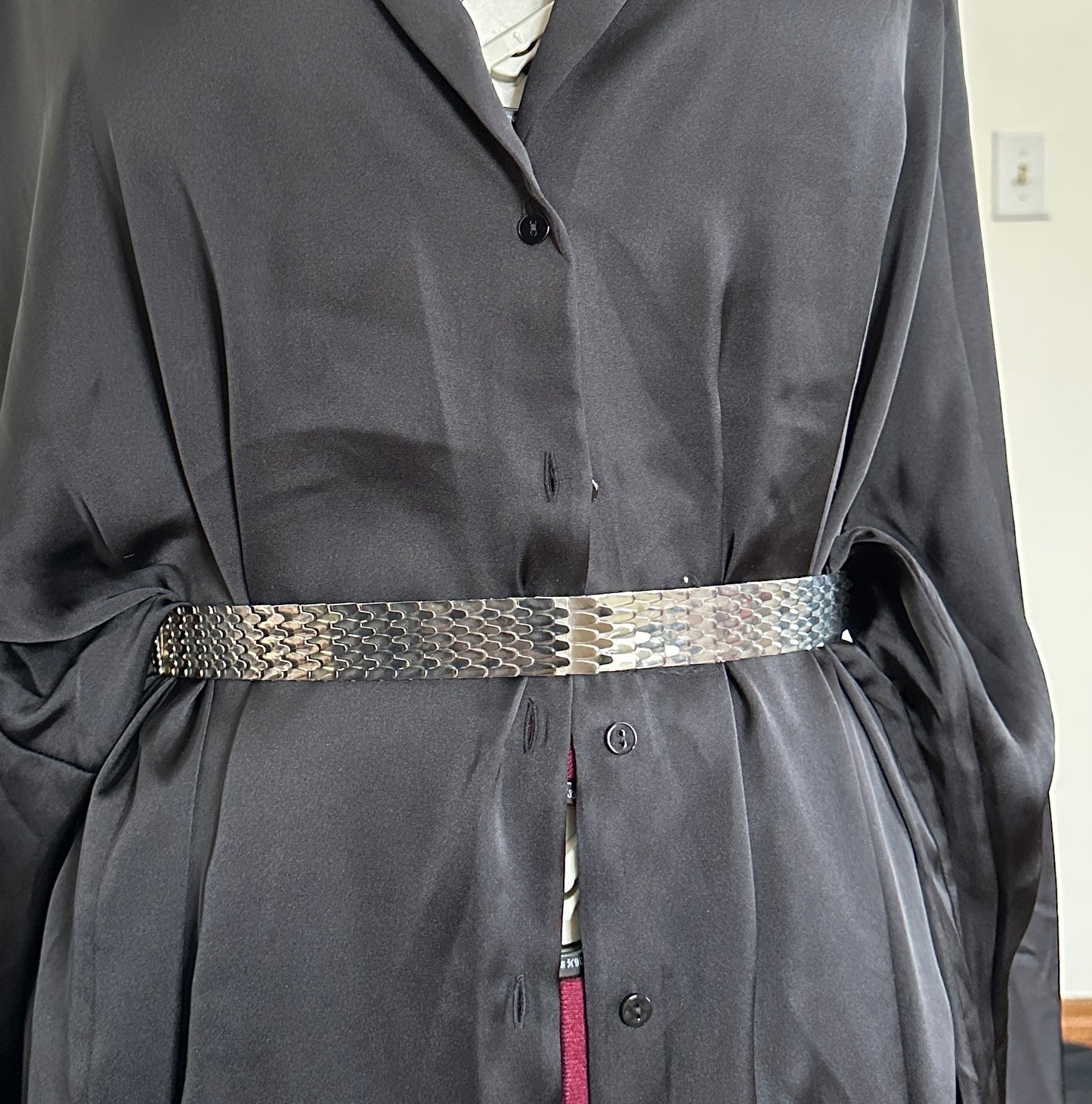 70s Silver Chain Mail Belt 26" - 38"