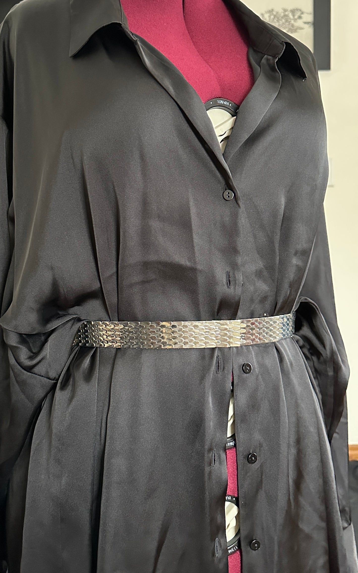 70s Silver Chain Mail Belt 26" - 38"