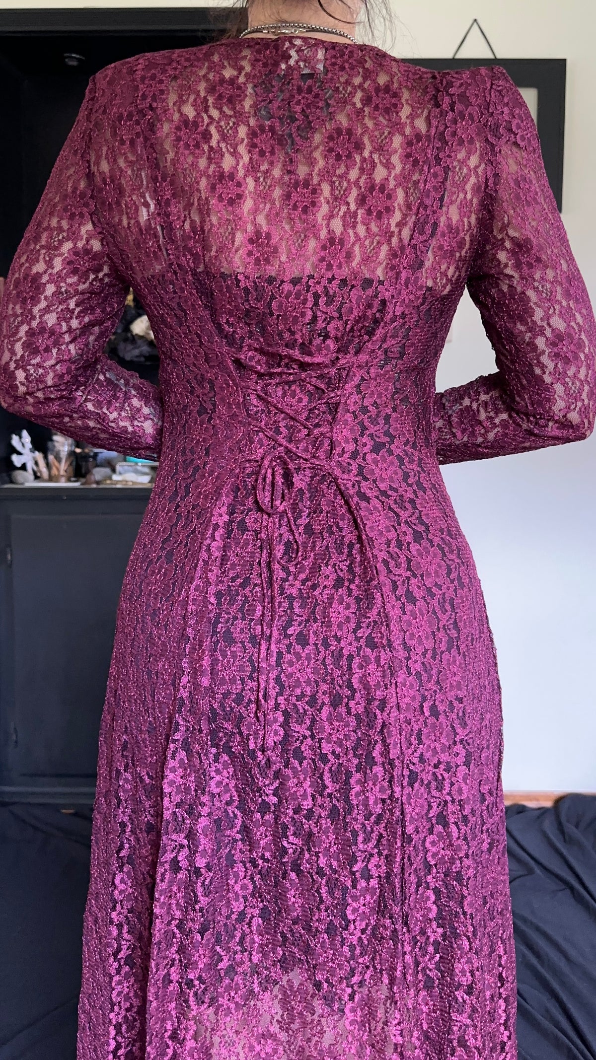 90s Lace Romantic Dress S/M