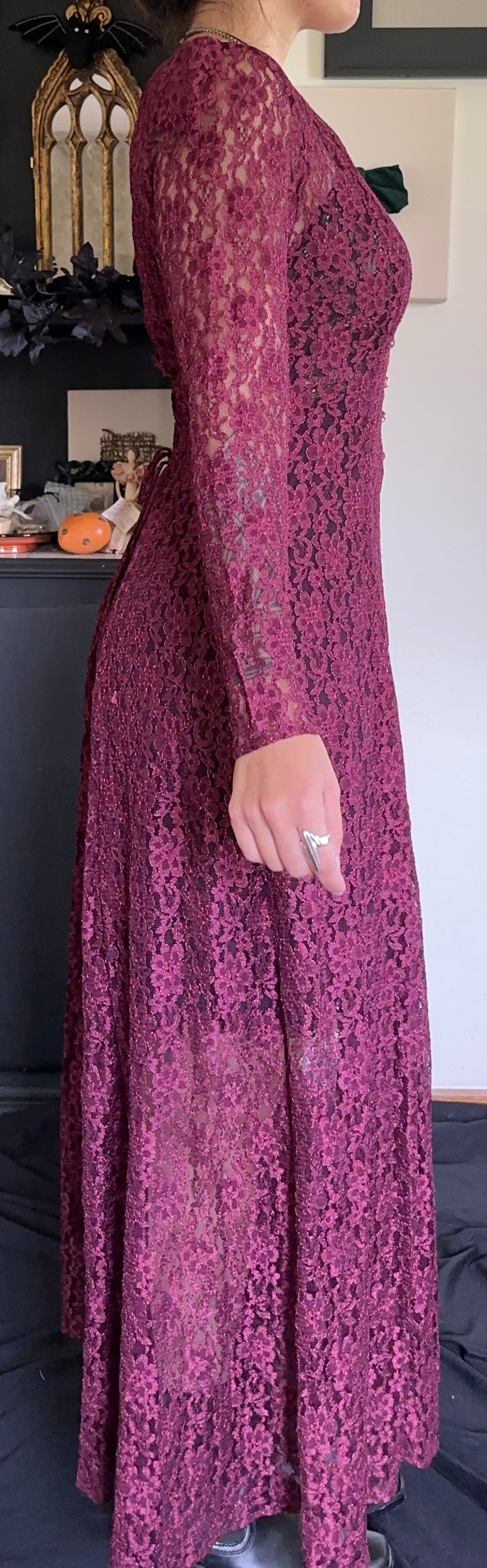 90s Lace Romantic Dress S/M