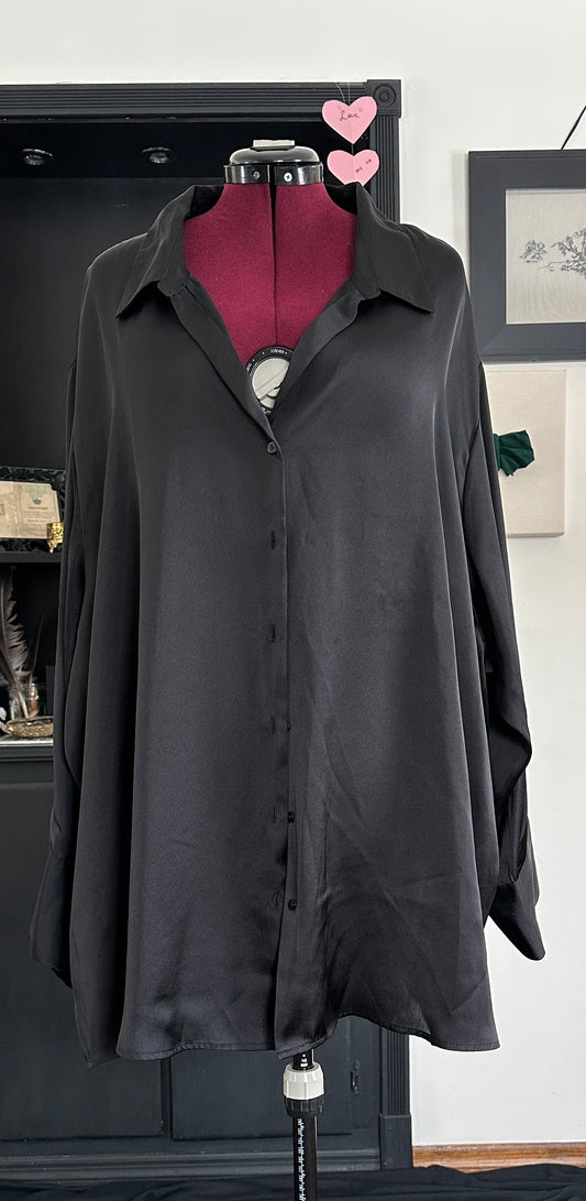 Satin Button Down Shirt SZ 6X