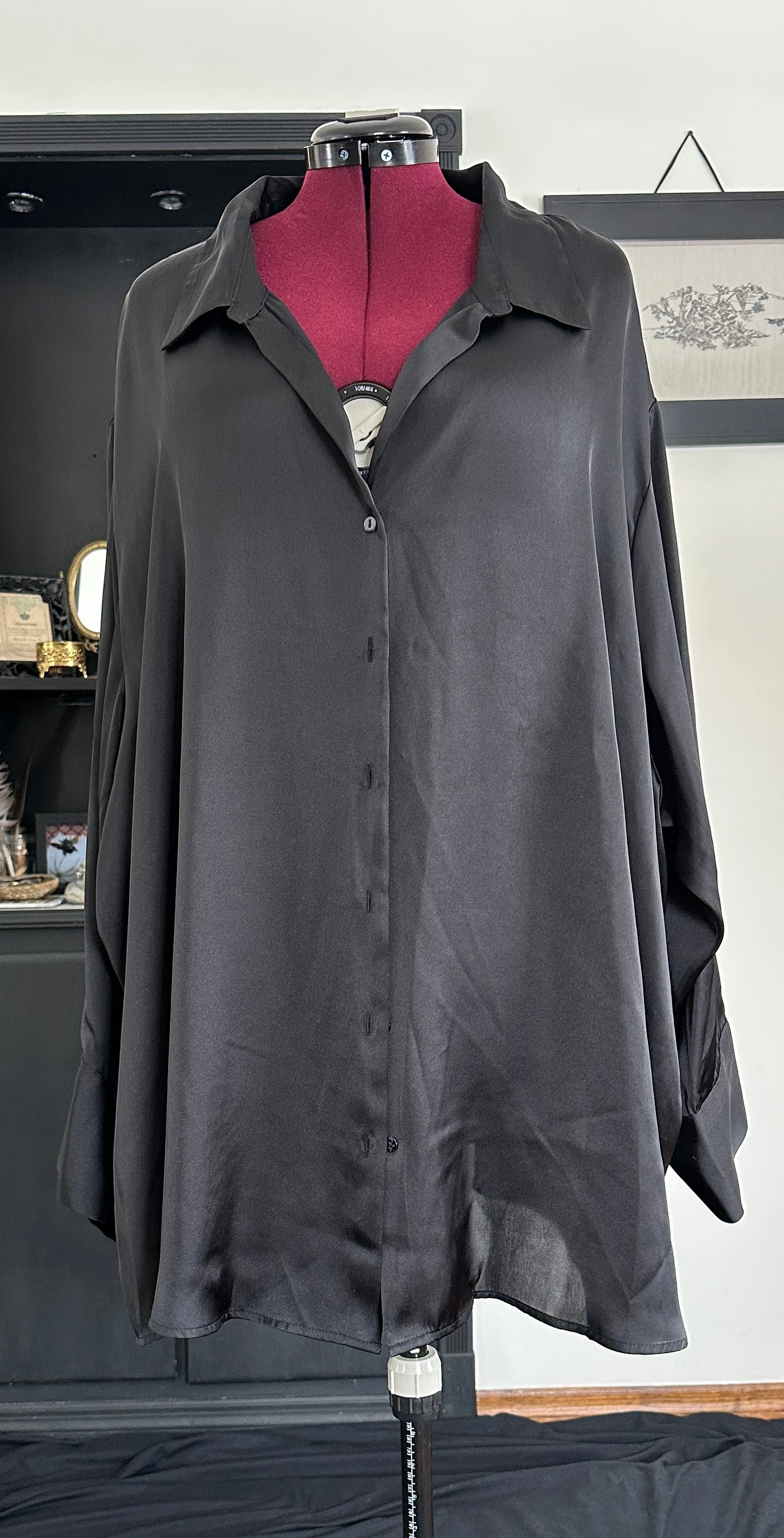 Satin Button Down Shirt SZ 6X