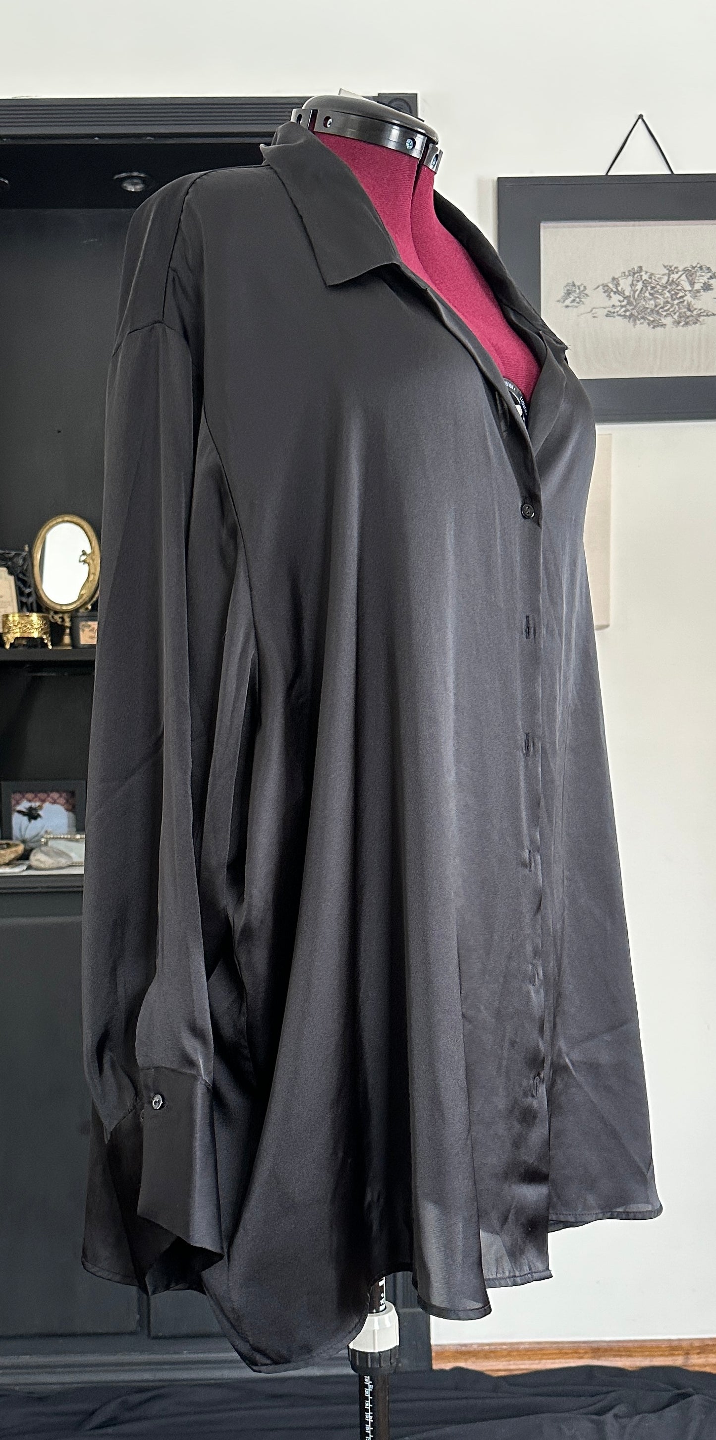 Satin Button Down Shirt SZ 6X
