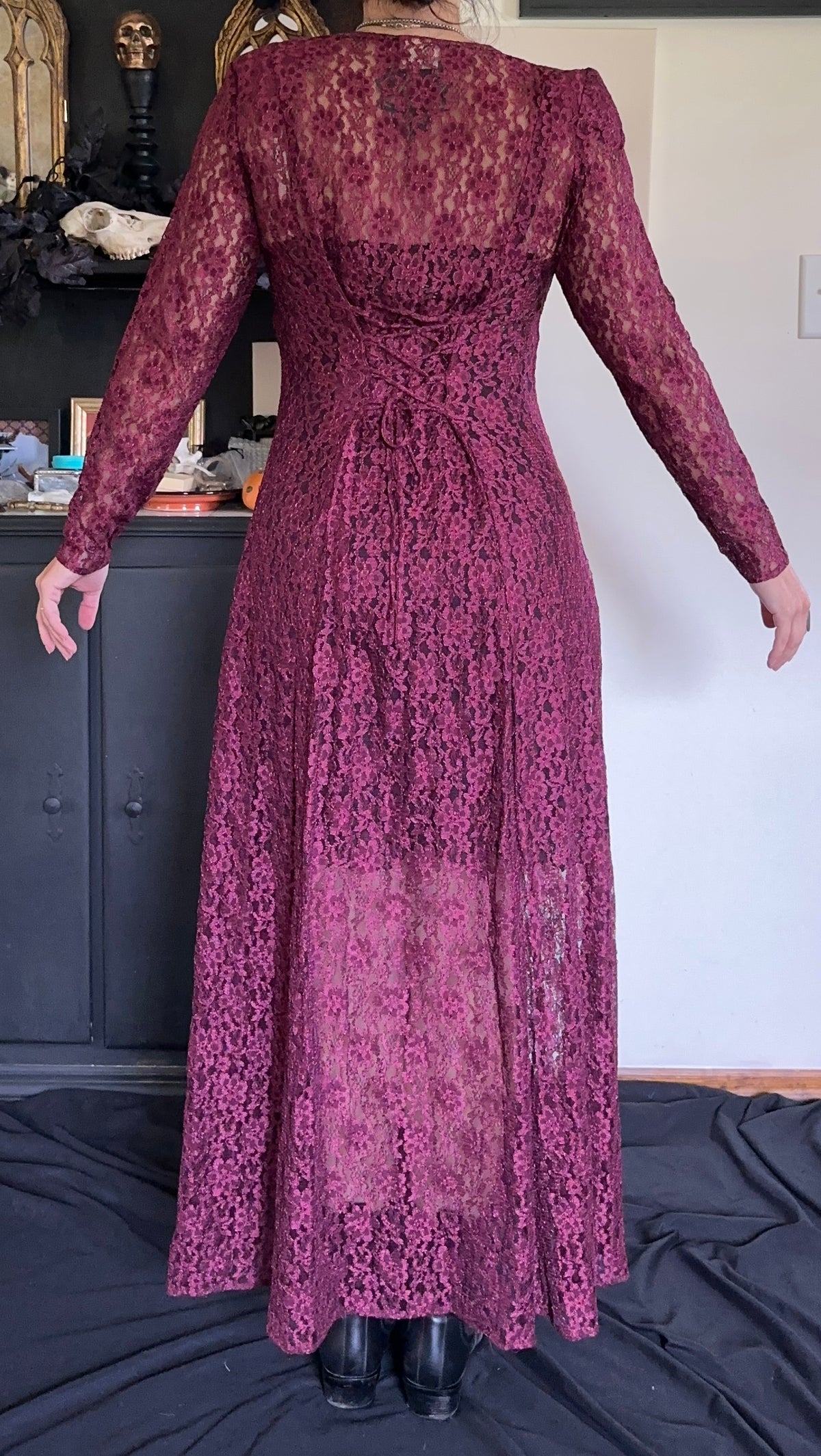 90s Lace Romantic Dress S/M