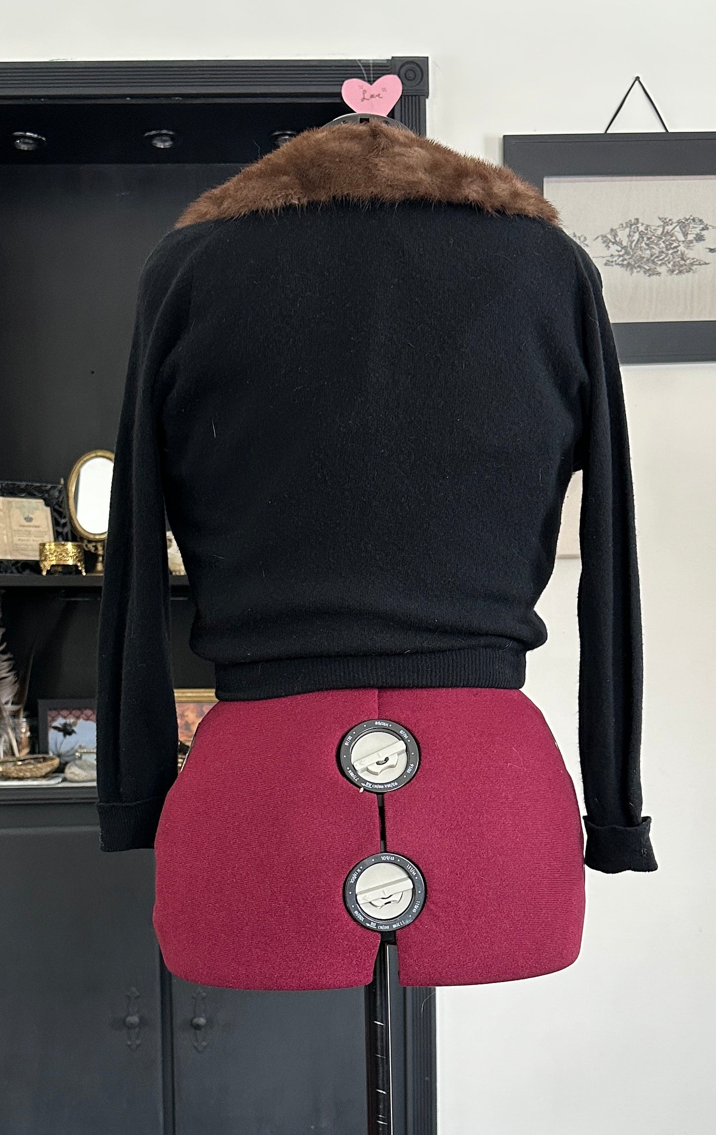 1940s Cashmere & Fur Cardigan S-M