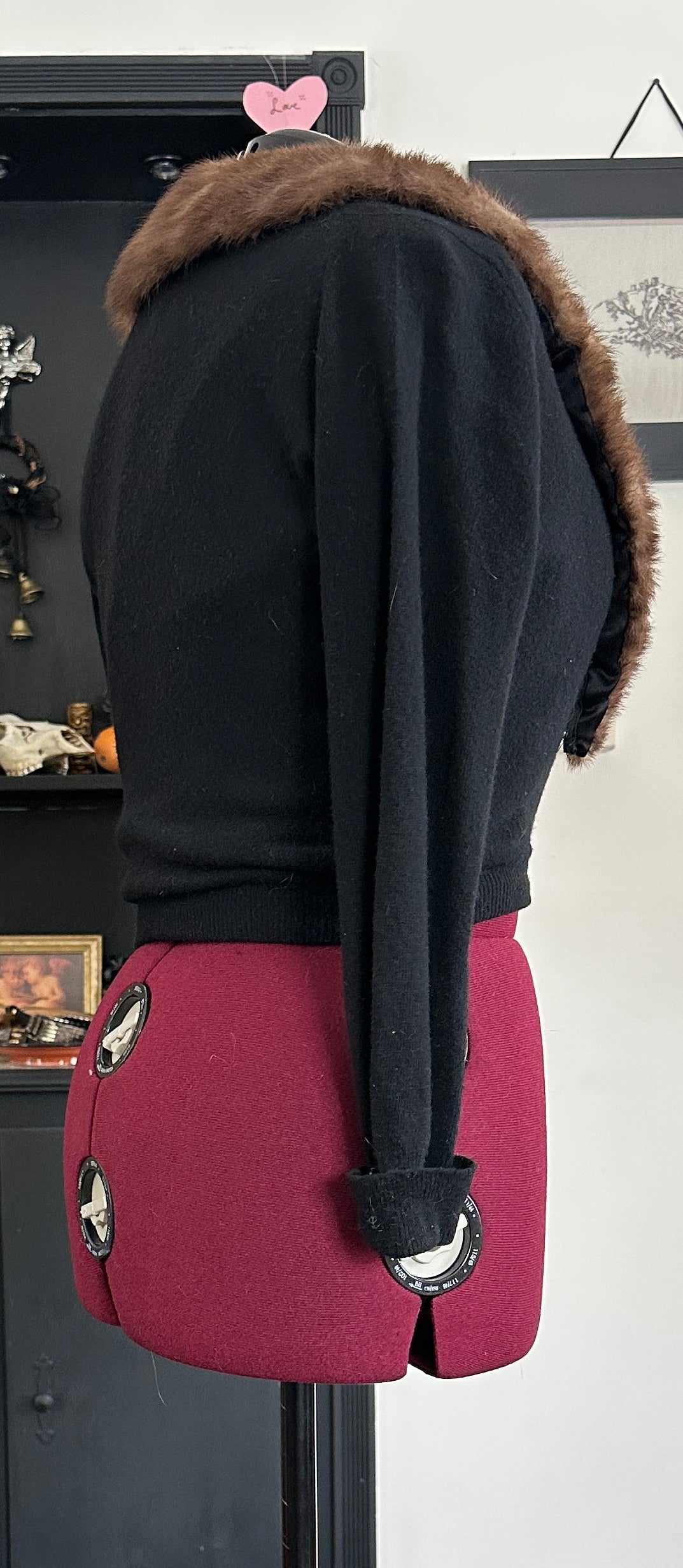 1940s Cashmere & Fur Cardigan S-M
