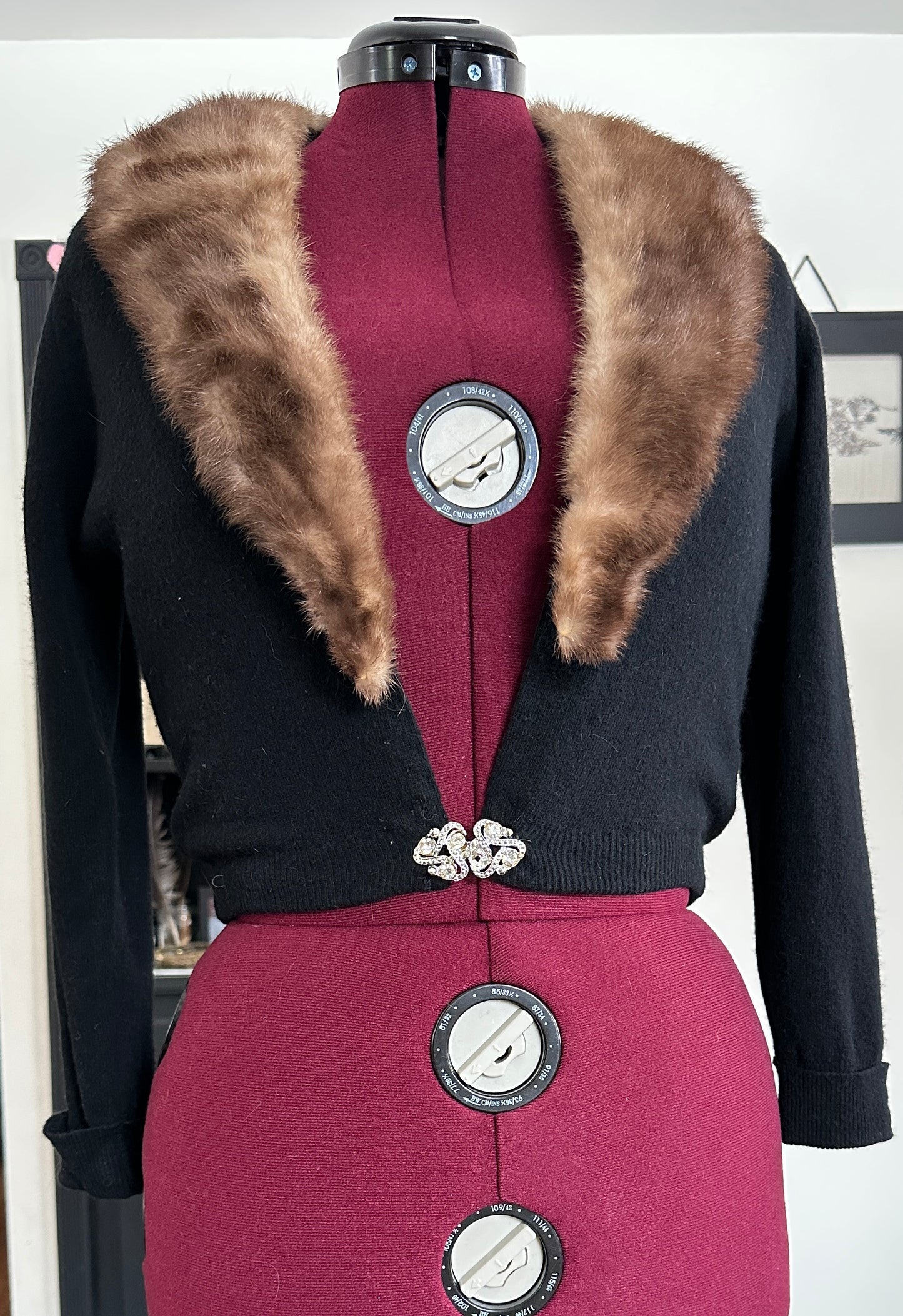 1940s Cashmere & Fur Cardigan S-M