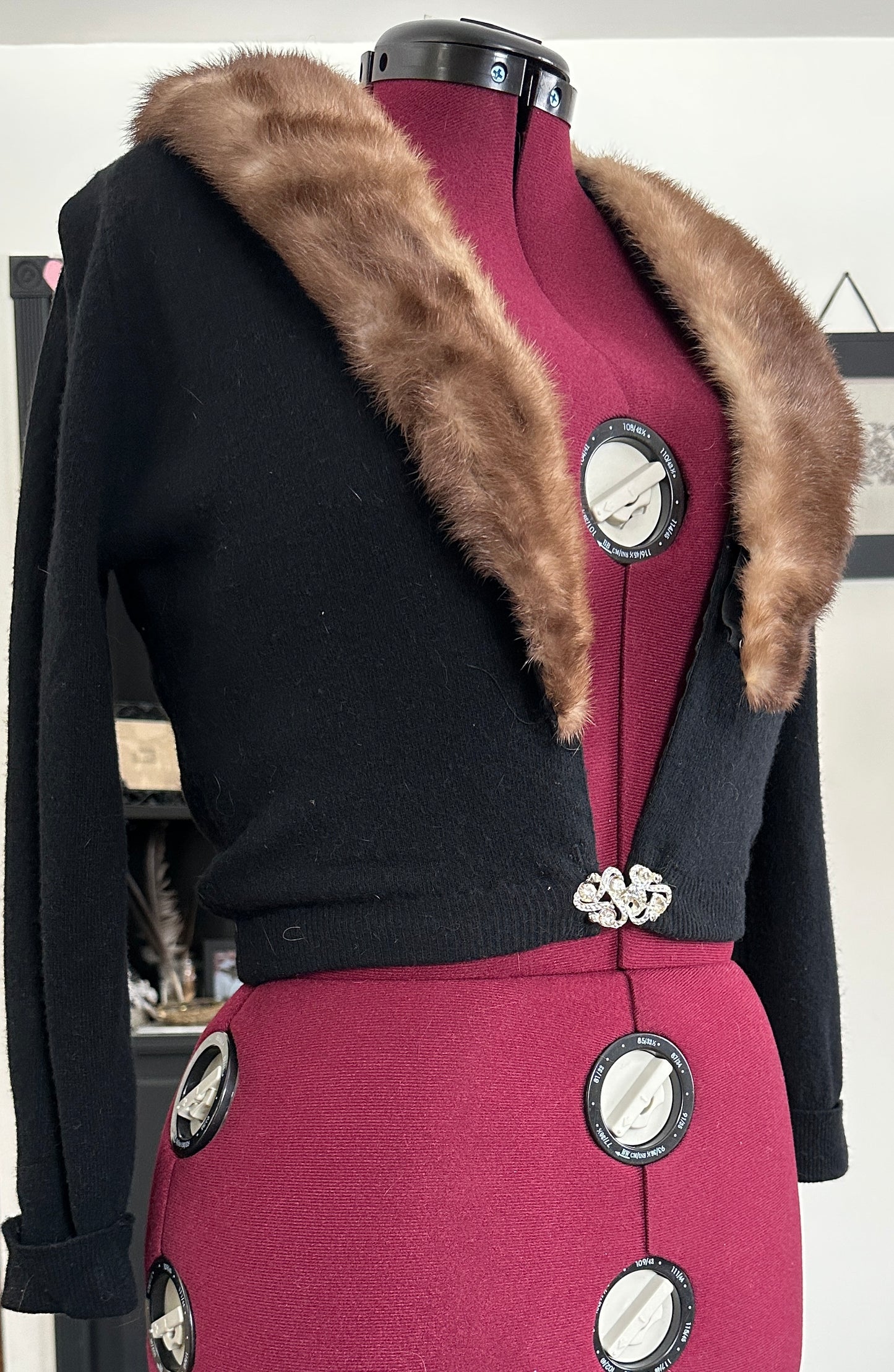 1940s Cashmere & Fur Cardigan S-M