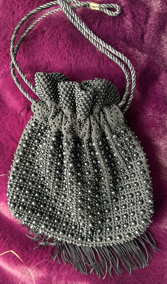 80s Beaded Pouch Bag