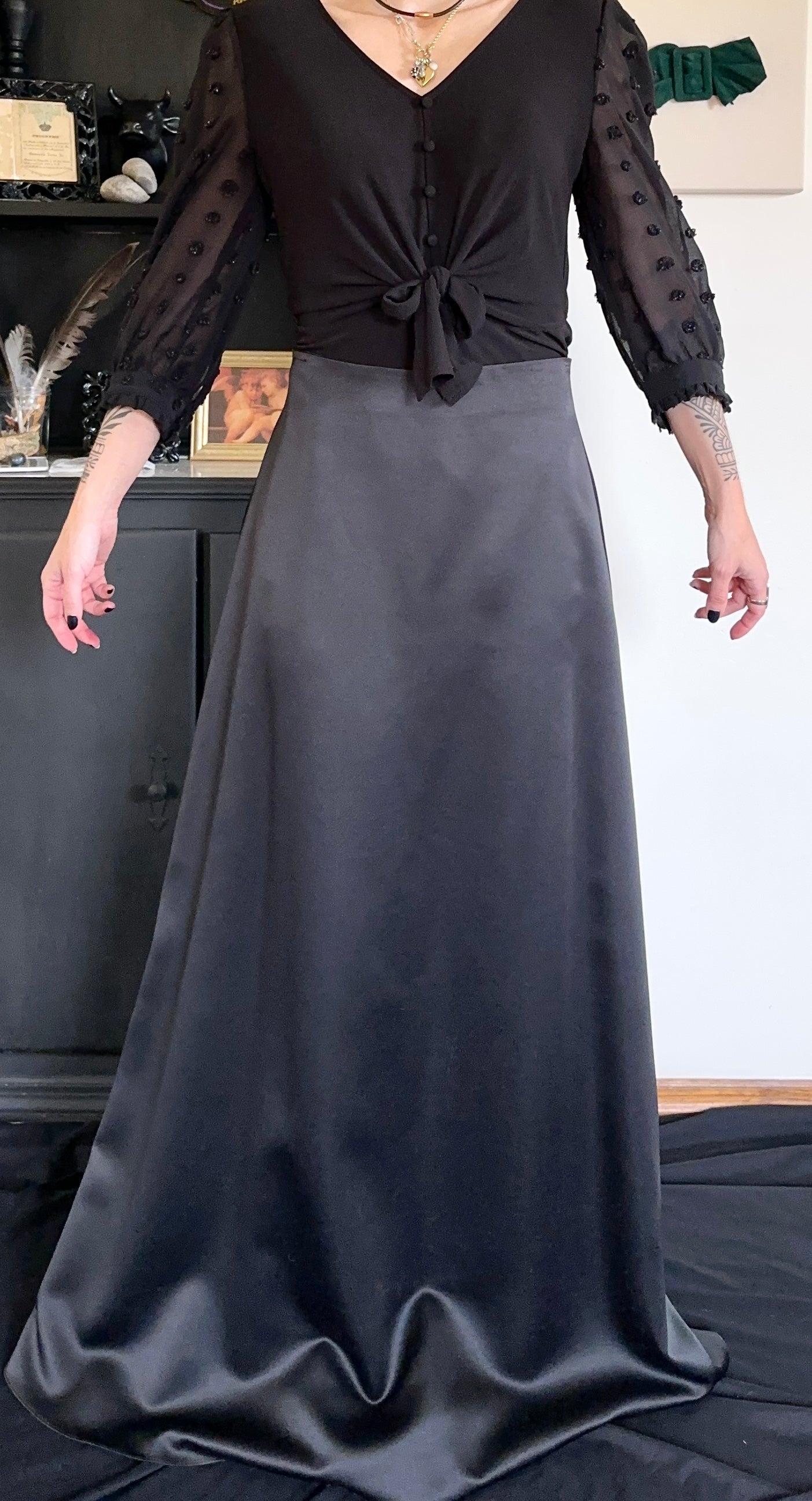 Satin Full Length Skirt SZ 8