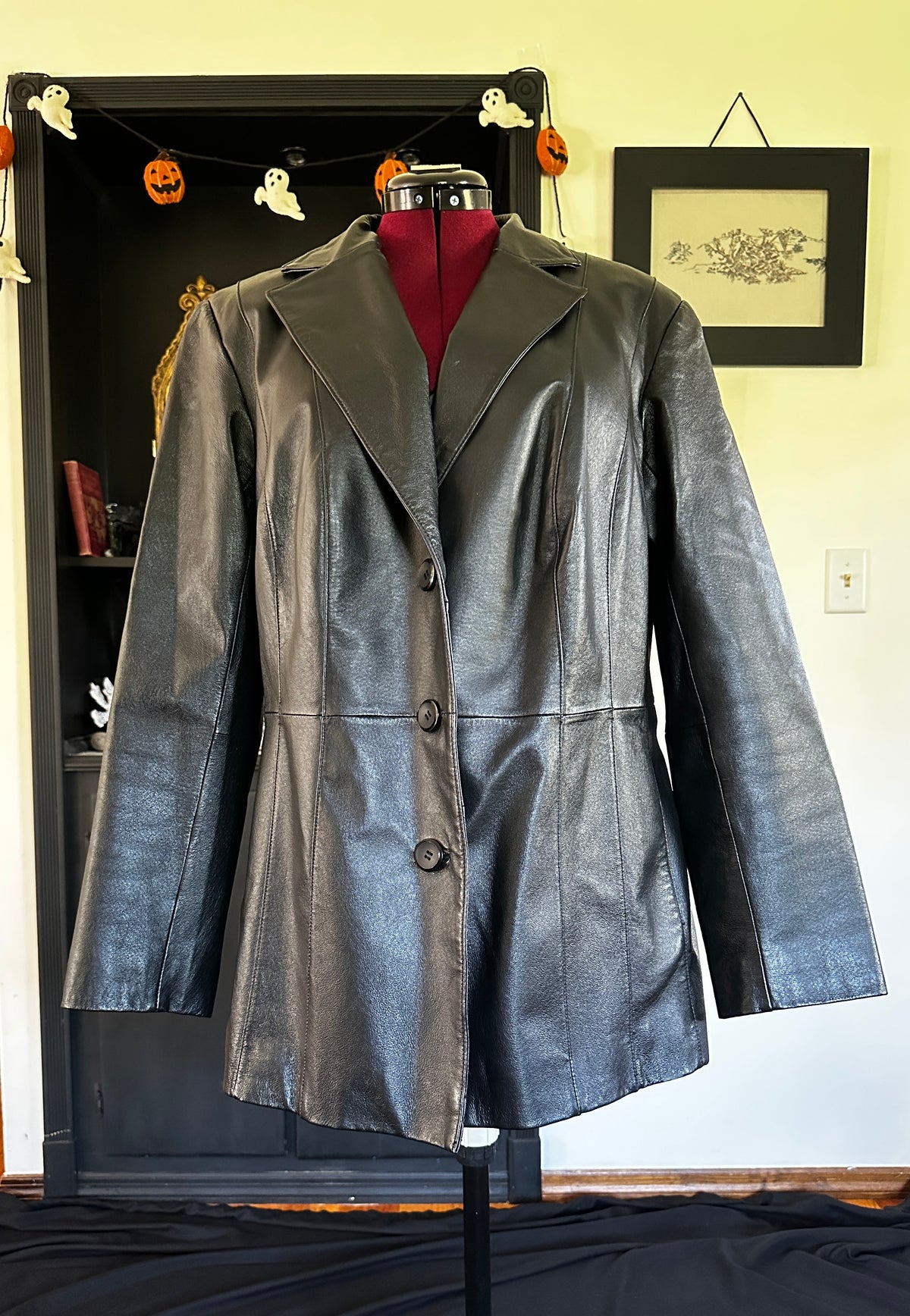 90s Goth Leather Jacket 1X
