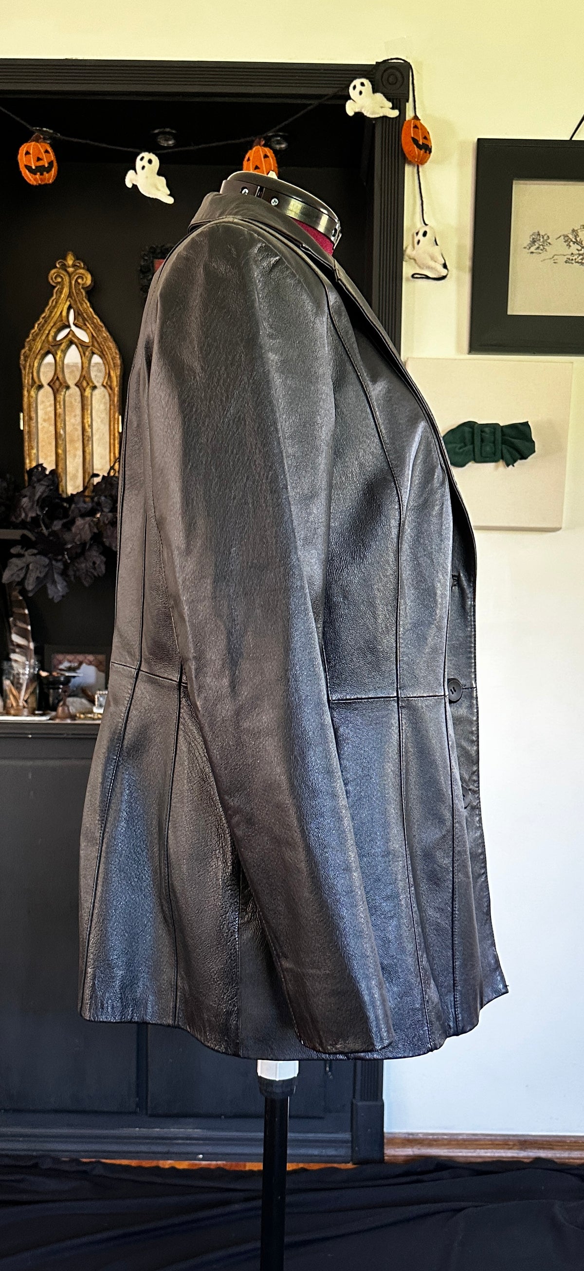 90s Goth Leather Jacket 1X