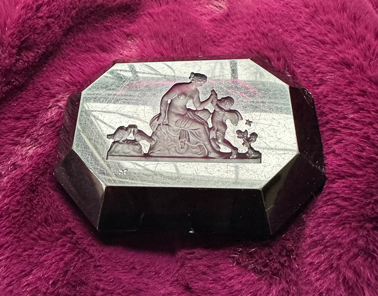 Antique Heinrich Hoffman Etched Glass Dish
