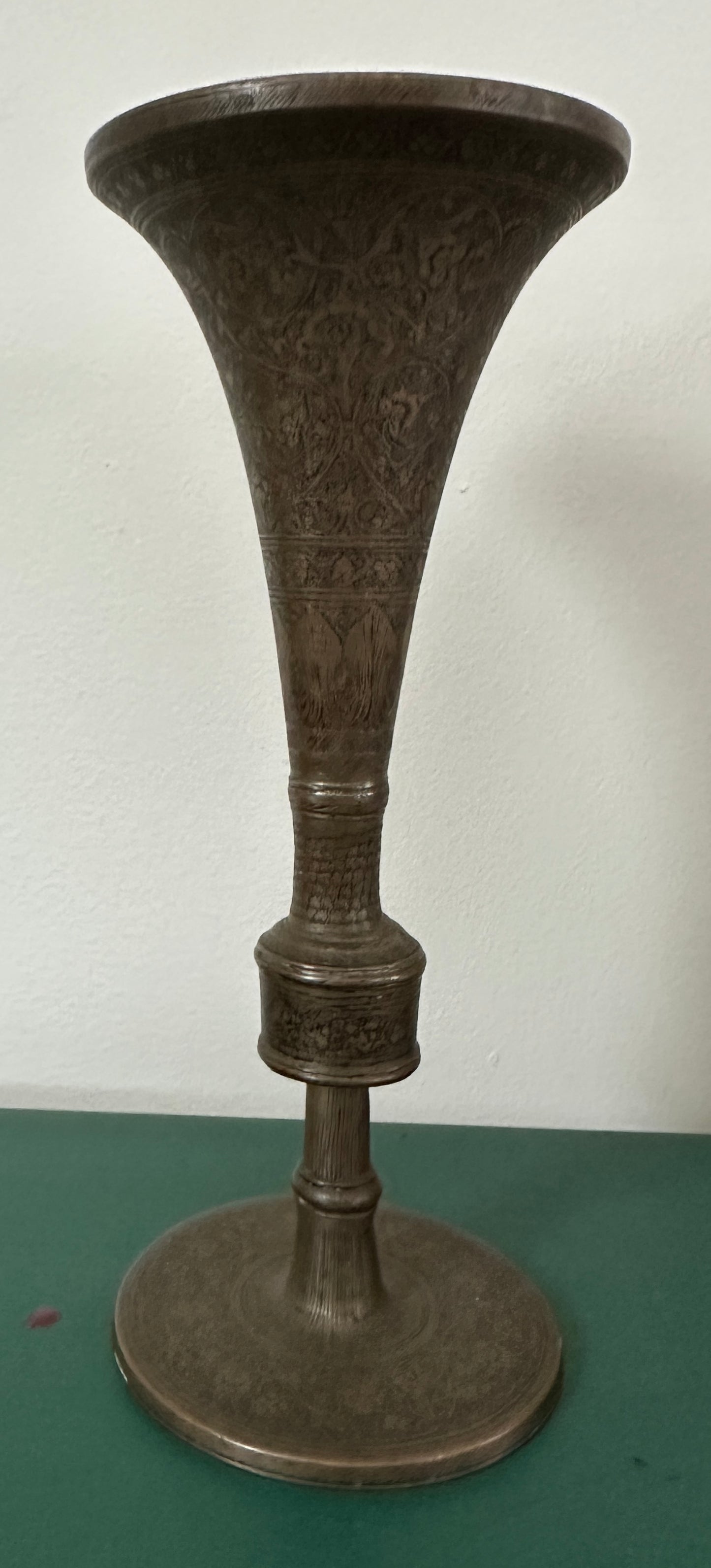 Etched Brass Vase