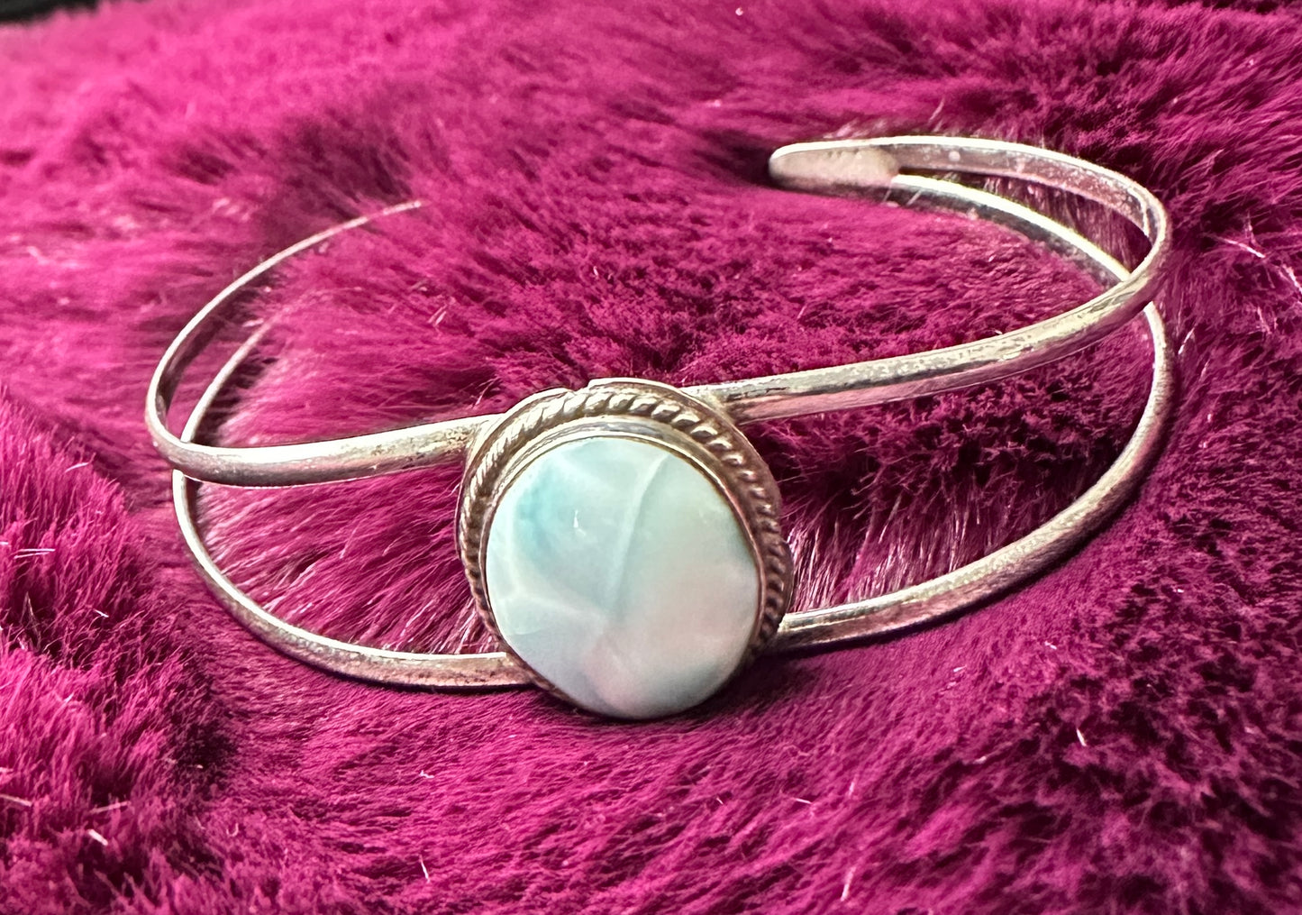 Silver & Larimar Cuff Bracelet