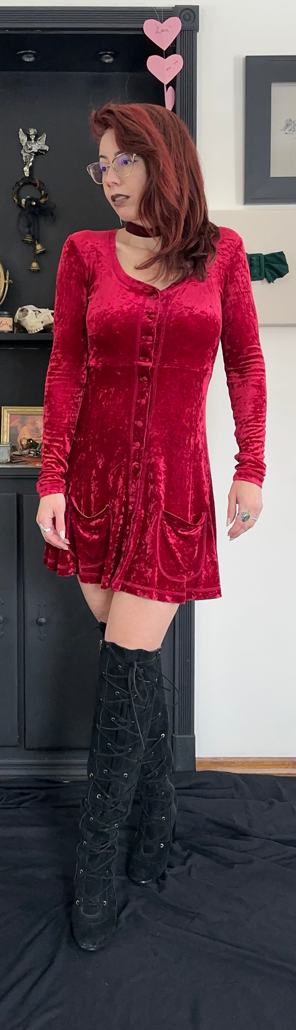 90s Betsey Johnson Velvet Dress XS