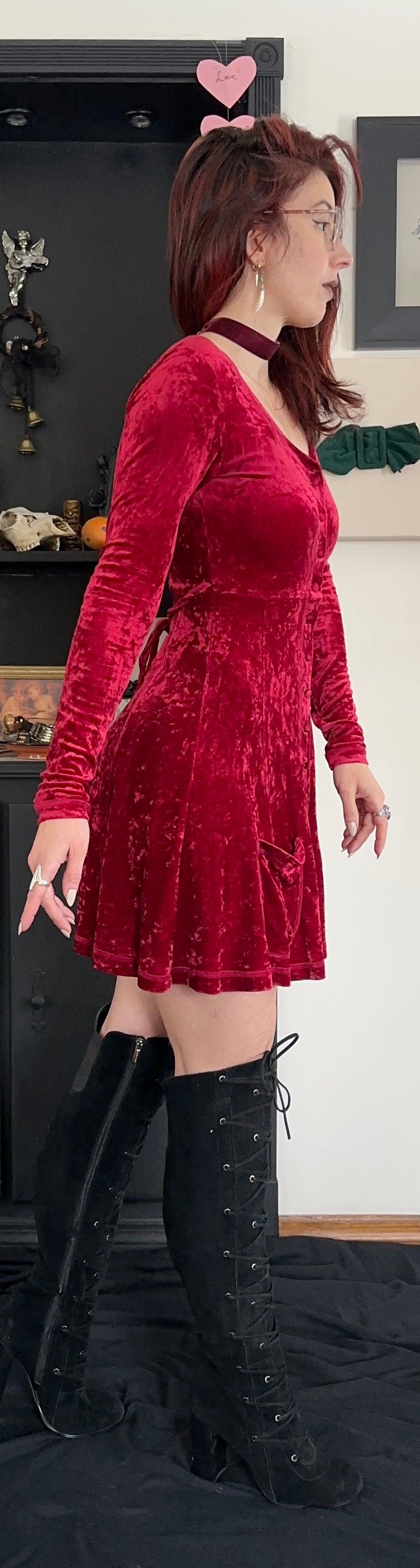 90s Betsey Johnson Velvet Dress XS