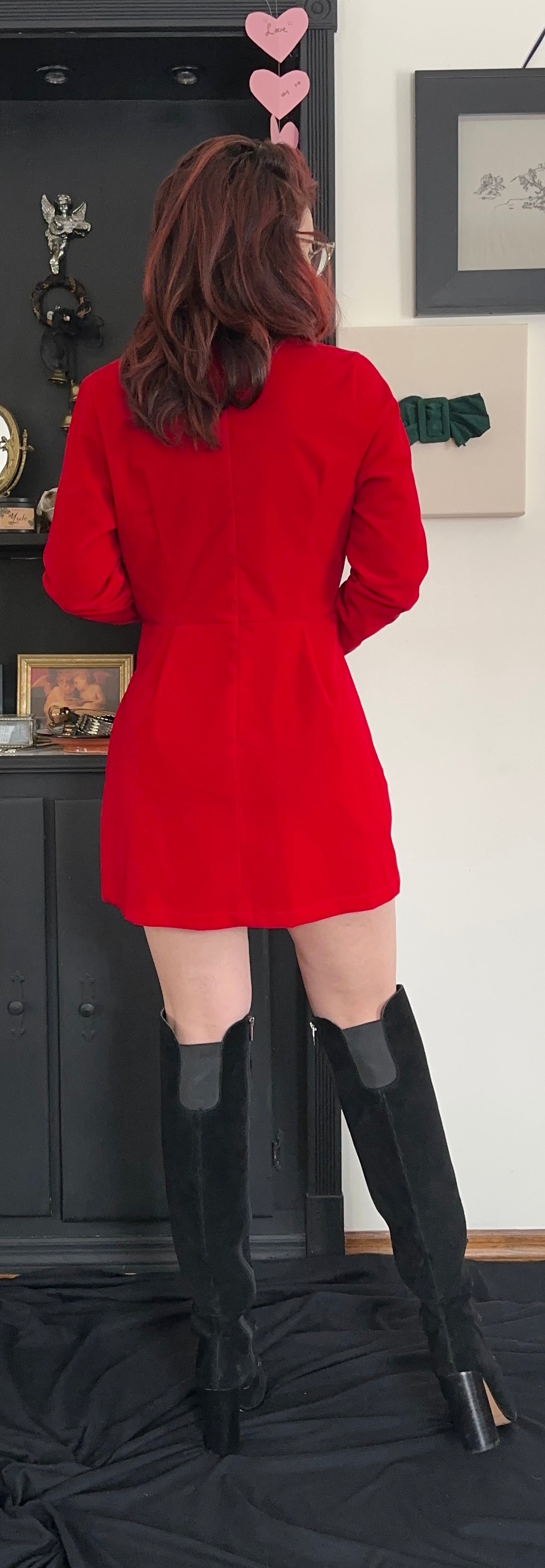 Red Velvet Mini Dress M-L
