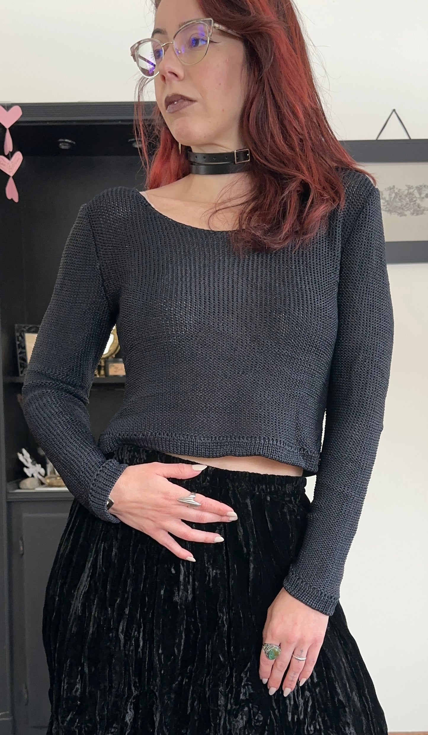 90s Cropped Knit Sweater XS - S