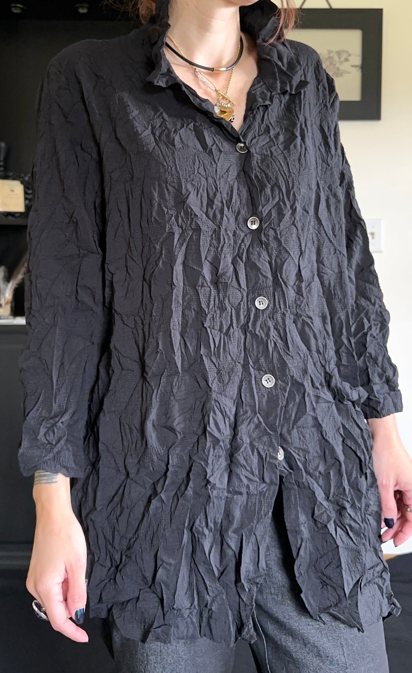 Vintage Crinkle Shirt L