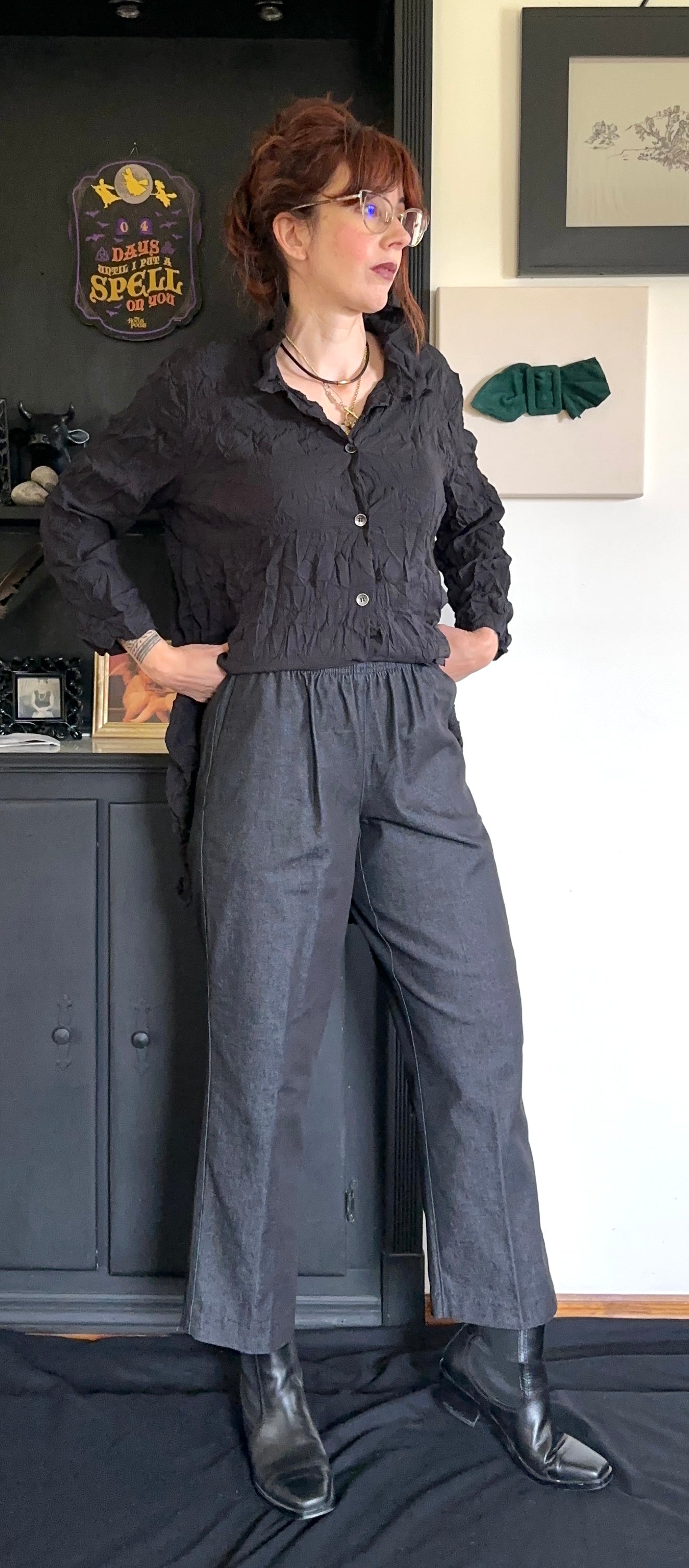 Dark Grey Denim Ankle Pants SZ 8P