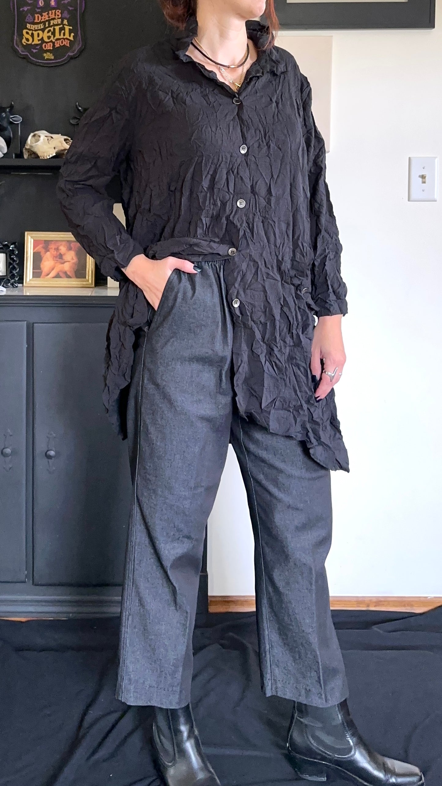 Dark Grey Denim Ankle Pants SZ 8P