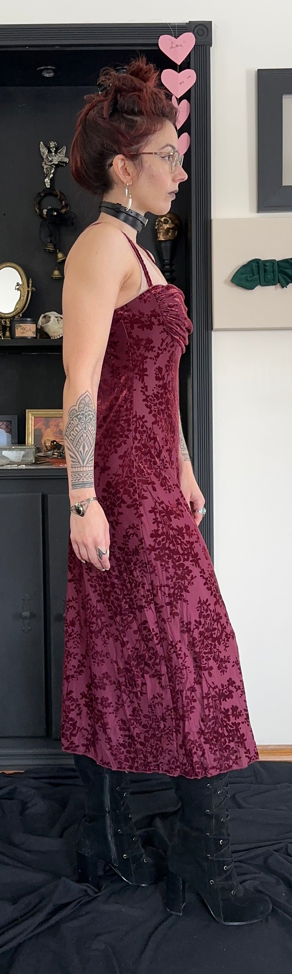 90s Burnout Velvet Dress S-M