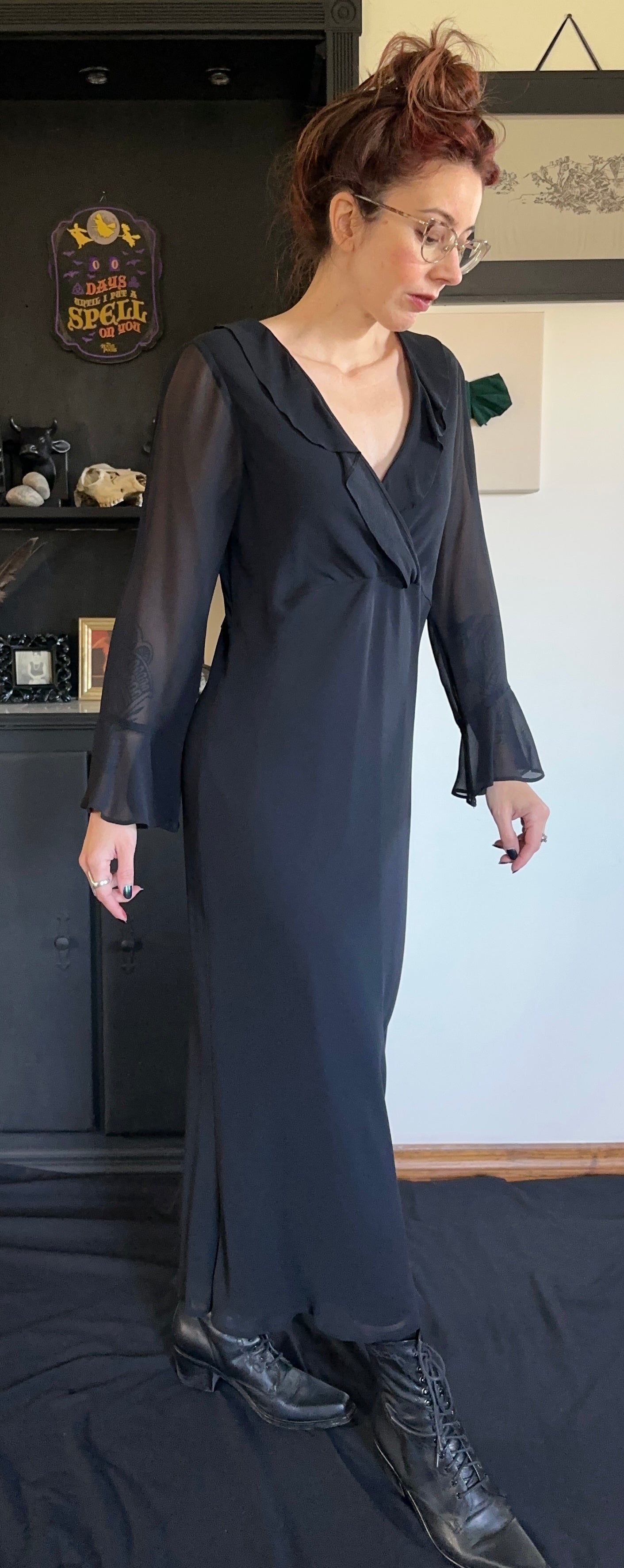 Silk Bias Cut Midi Dress SZ 14