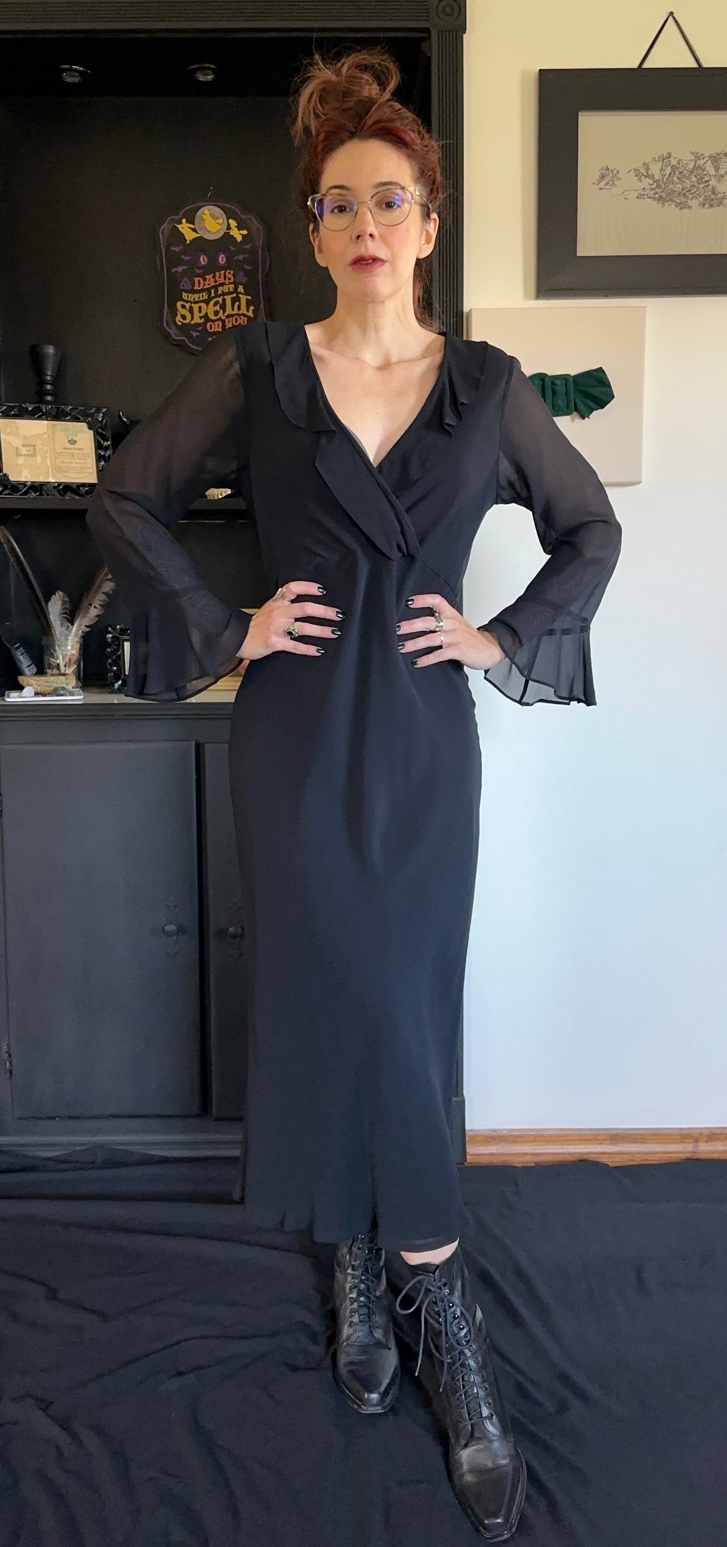 Silk Bias Cut Midi Dress SZ 14