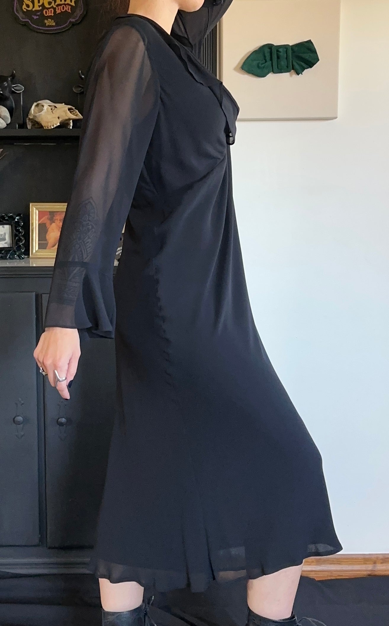 Silk Bias Cut Midi Dress SZ 14