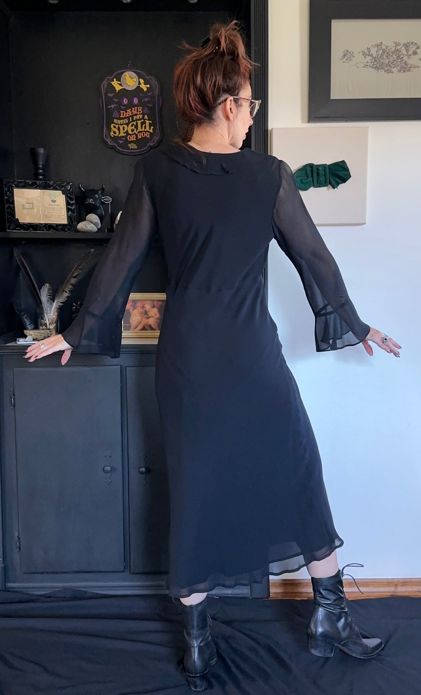 Silk Bias Cut Midi Dress SZ 14