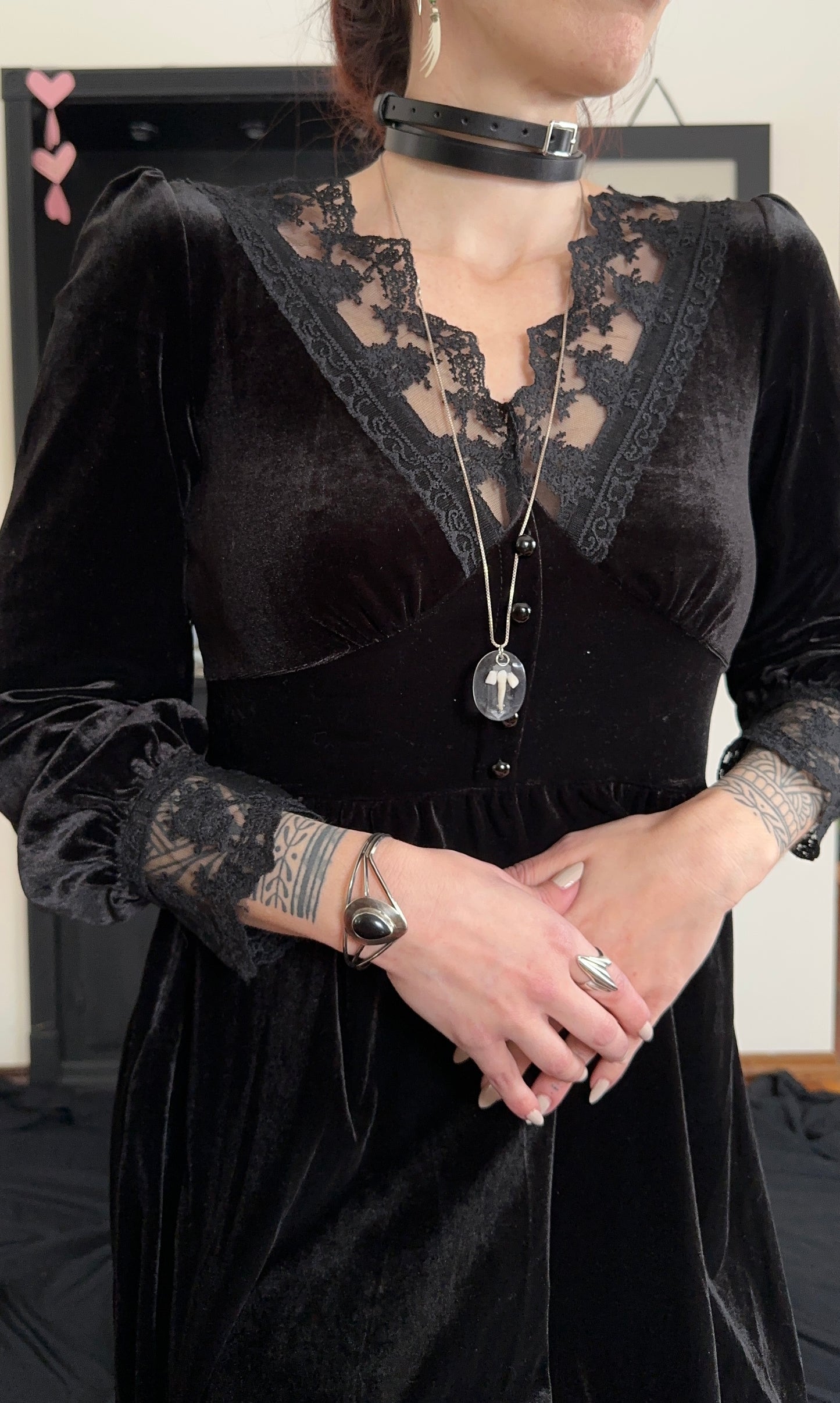 Velvet & Lace Gothic Dress S