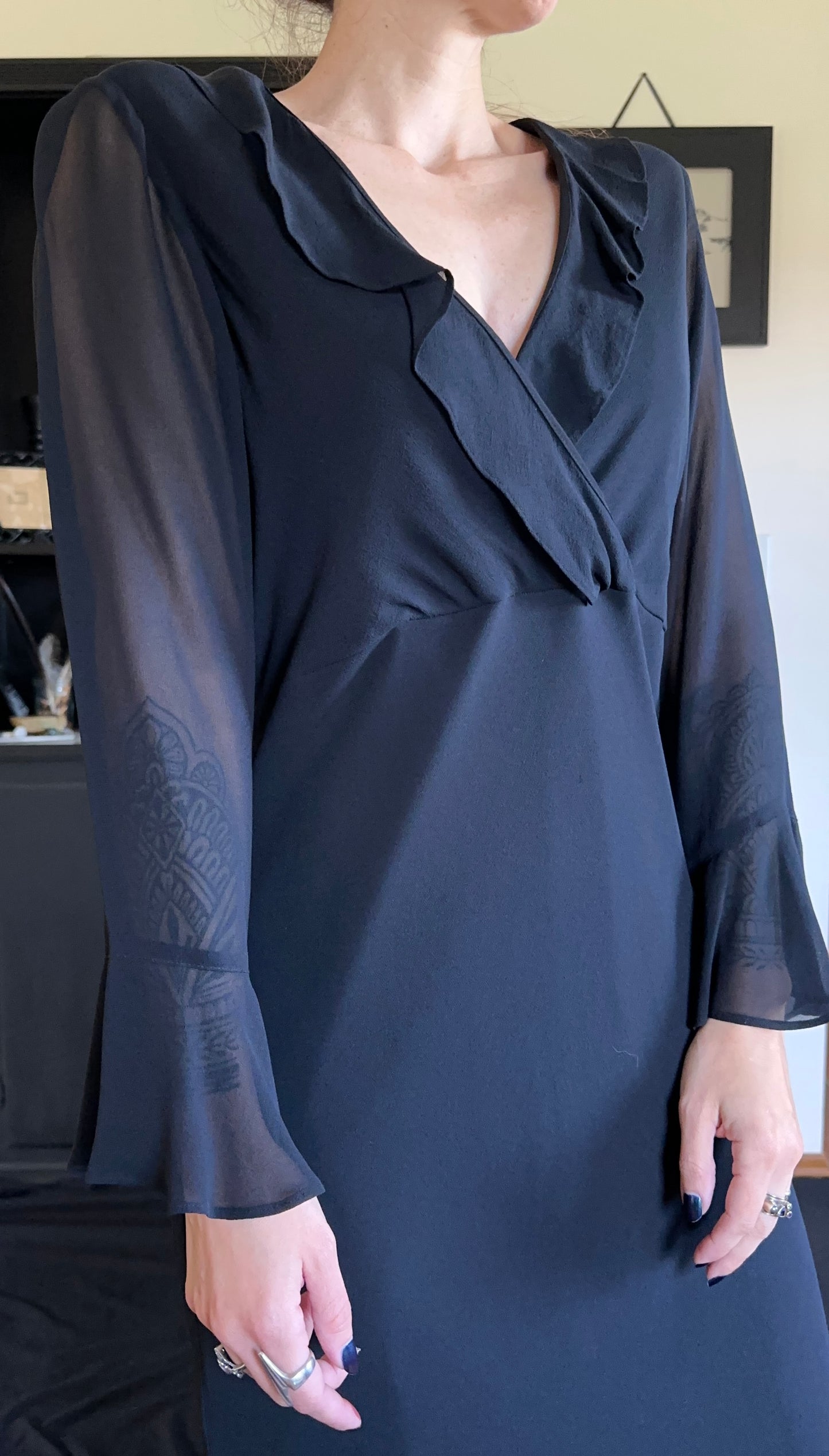 Silk Bias Cut Midi Dress SZ 14