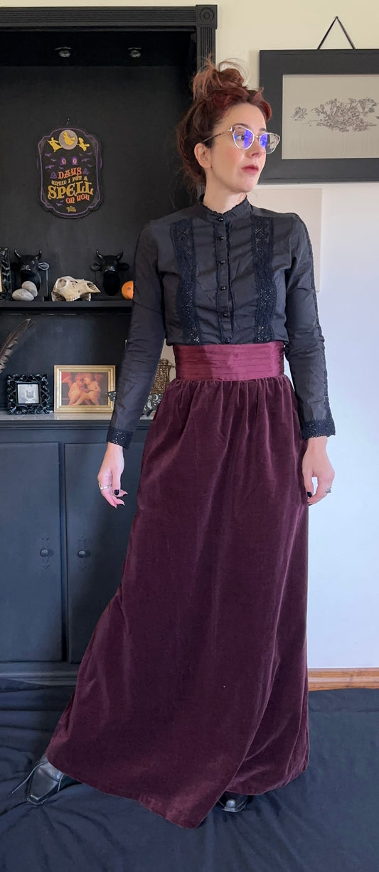 70s Vintage Jessica's Gunnies Velvet Skirt SZ 9